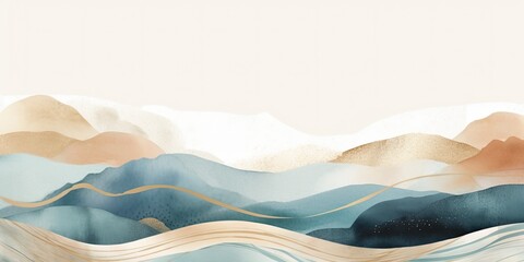 Wallpaper design with lines  watercolor art background made with Generative AI