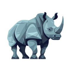 Rhino standing in nature