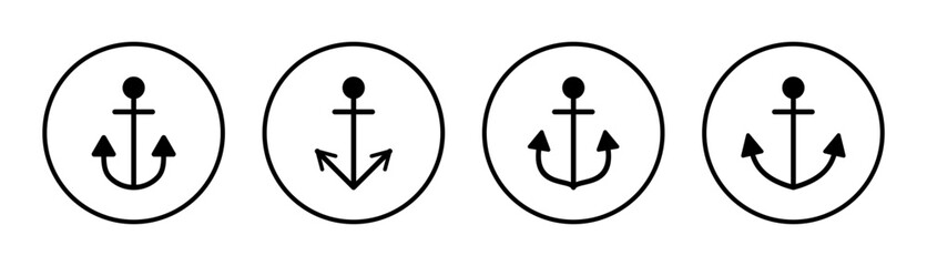 Anchor icon set illustration. Anchor sign and symbol. Anchor marine icon.