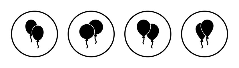 Balloon icon set illustration. Party balloon sign and symbol