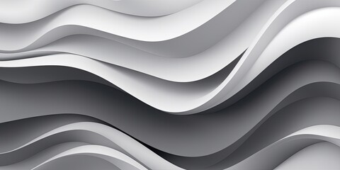 flat lay layered style grayscale paper cut waves abstract background  made with Generative AI