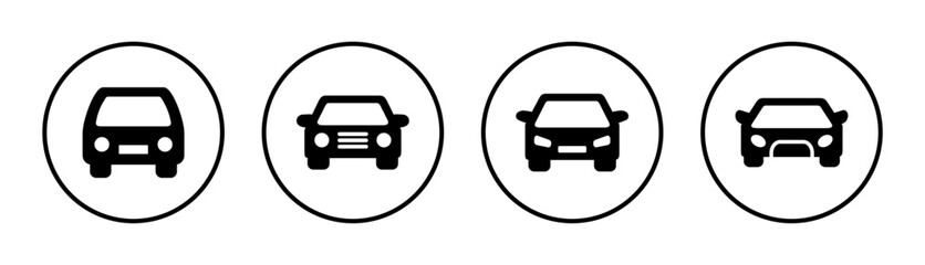 Car icon set illustration. car sign and symbol. small sedan