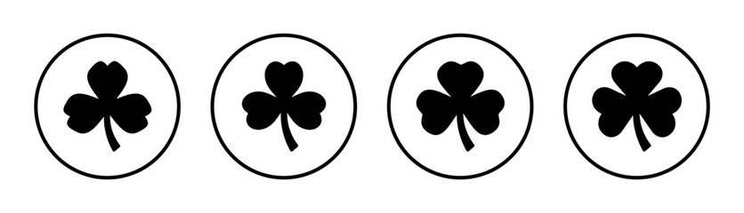 Clover icon set illustration. clover sign and symbol. four leaf clover icon.