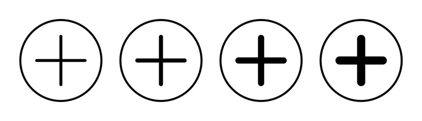 Fototapeta premium Plus Icon set illustration. Add plus sign and symbol
