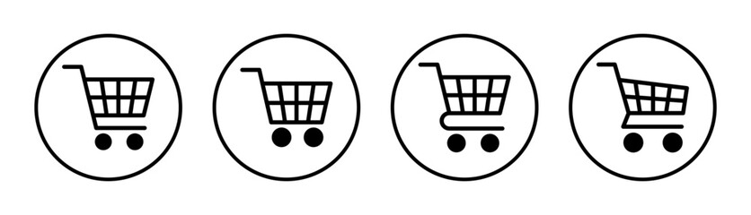 Shopping icon set illustration. Shopping cart sign and symbol. Trolley icon