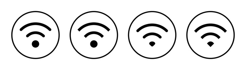 Wifi icon set illustration. signal sign and symbol. Wireless  icon