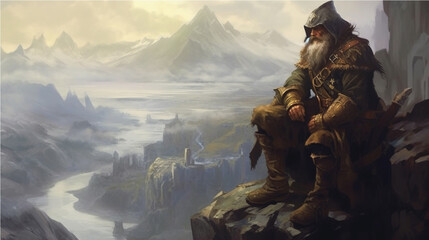 adventure fantasy illustration painting, generative ai