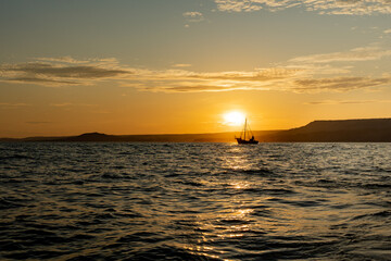 sunrise with Artisanal Fishing on the beach of Máncora, Piura.