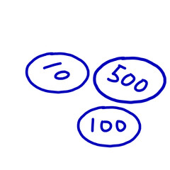 小銭のかわいいイラスト