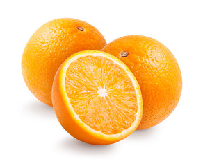 Orange fruit isolated on white background. Clipping path included.