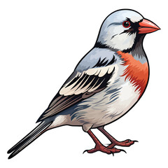 Fototapeta premium Vibrant Plumage: 2D Art Depicting the Adorable Zebra Finch