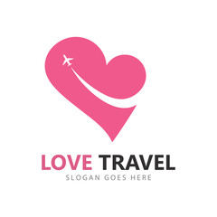 Love travel logo vector icon template