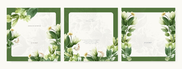 colorful colourful floral flower elegant wedding invitation watercolor