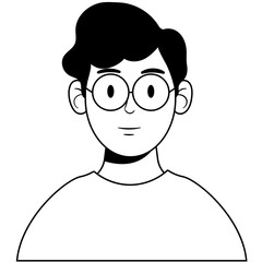 Black Minimal Avatar line illustration 