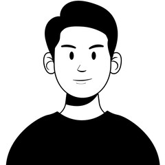 Black Minimal Avatar line illustration 