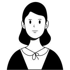 Black Minimal Avatar line illustration 