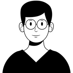 Black Minimal Avatar line illustration 