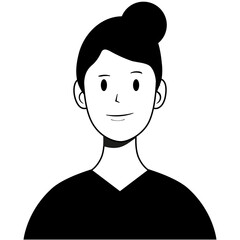 Black Minimal Avatar line illustration 