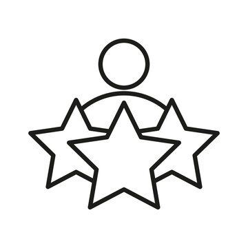 man three stars icon. Vector illustration. stock image.