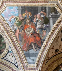 Foto op Canvas NAPLES, ITALY - APRIL 23, 2023: The fresco of  Crowning with thorns in the church Chiesa di San Giovanni a Carbonara by unknown mannerist painter from years (1570 - 1575). © Renáta Sedmáková