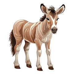 Fototapeta premium Adorable Hybrid: 2D Illustration of a Cute Zonkey