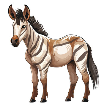 Adorable Hybrid: 2D Illustration of a Cute Zonkey