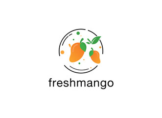 mango fruit vector illustration logo icon
