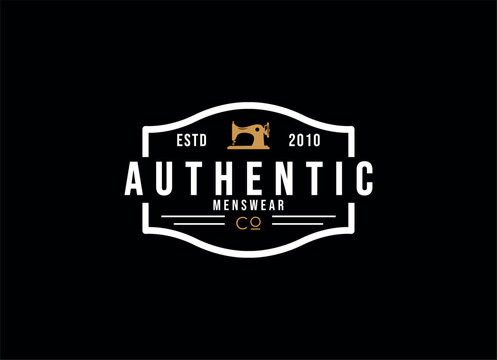 Classic Vintage Retro Label Badge logo design for cloth apparel