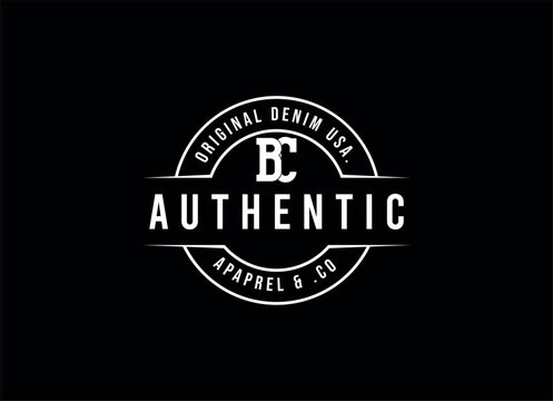 Classic Vintage Retro Label Badge logo design for cloth apparel