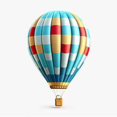 A colorful hot air balloon flying in the sky. Generative AI.