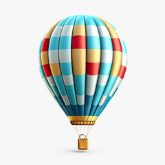 Fototapeta premium A colorful hot air balloon flying in the sky. Generative AI.