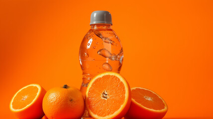 orange drink and slice orange fruit