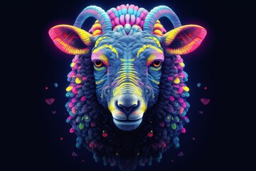 羊の顔,Generative AI AI画像 - obrazy, fototapety, plakaty