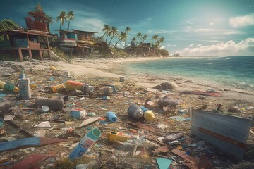 The pollution of earth's nature by garbage is cause of mankind's problem. Global warming weather climate. A common problem. Save protect planet earth, importance necessity, ecology.