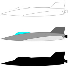 Fototapeta na wymiar illustration of a rocket airplane