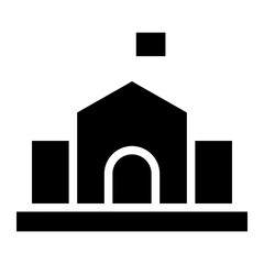 The Black Building School Icon Symbol is Perfect as an Additional Element to your Design