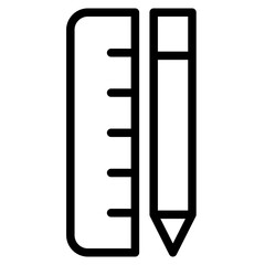 The Black Pencil and Ruler Icon Symbols Are Perfect as  an Additional Element to your Design