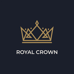 crown king queen vector template. royal luxury icon symbol graphic illustration.