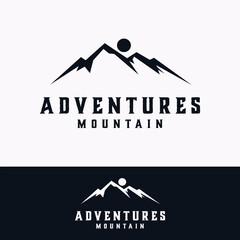 mountain outdoors vector graphic in vintage style. adventure traveling wilderness adventure logo illustration template.