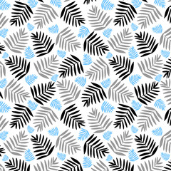 leaf three color seamless pattern 