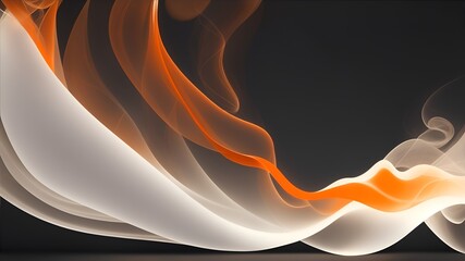 A beautiful abstract trailing smoke orange backdrop for a product presentation. wallpaper background. Generative AI