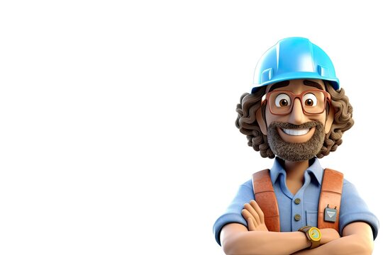 Caucasian Male Architect Isolated White Background Good Looking With Copyspace Generative AI