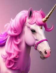 Obraz na płótnie Canvas Enchanting Elegance: Embrace the Delightful Pink Unicorn in All Its Magical Splendor 