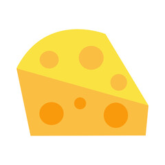piece of cheese vector. isolated on white background. flat graphic vector