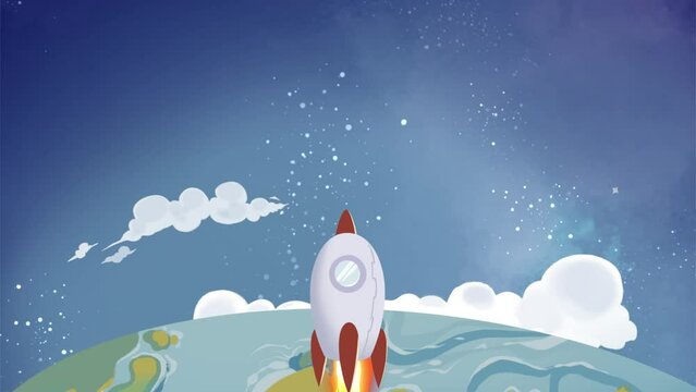 Cartoon Rocket Spaceship Animation
