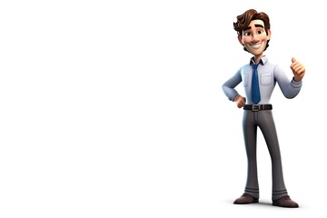 Obraz premium Caucasian Man Marketing Manager Isolated White Backdrop Good Looking With Copy Space Generative AI