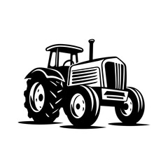 Tractor Logo Illustration. Silhouette