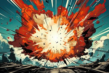 Fototapeta Brillo del Efecto Manga: Explosión Dinámica e Intersección de Líneas Radiales en un Mundo Vivaz de Cómics Modernos - Generative AI 2 obraz