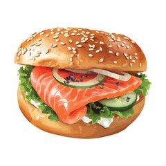 Fresh gourmet sandwich with meat
