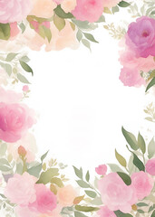 Obraz na płótnie Canvas invitation card template with watercolor art floral theme, AI generated